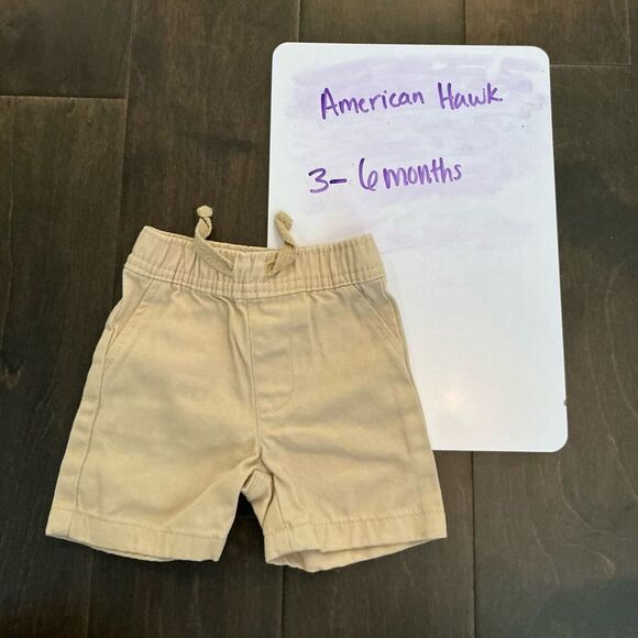 American Hawk Tan Elastic Waist Cotton Shorts - Picture 2 of 5